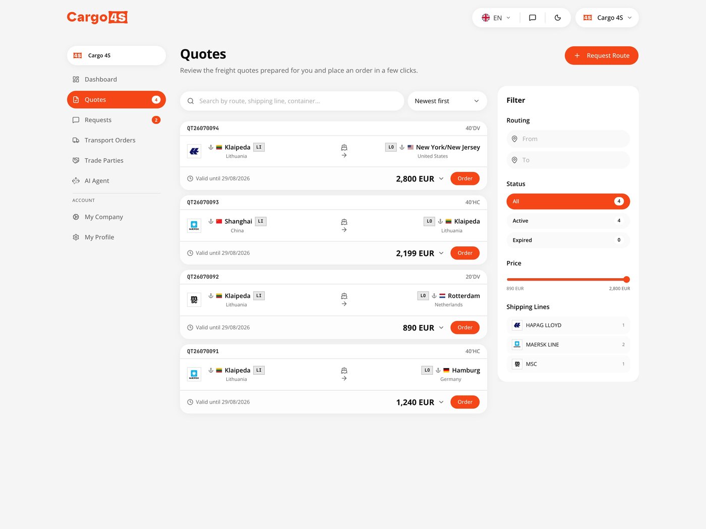 Manage all your quotes