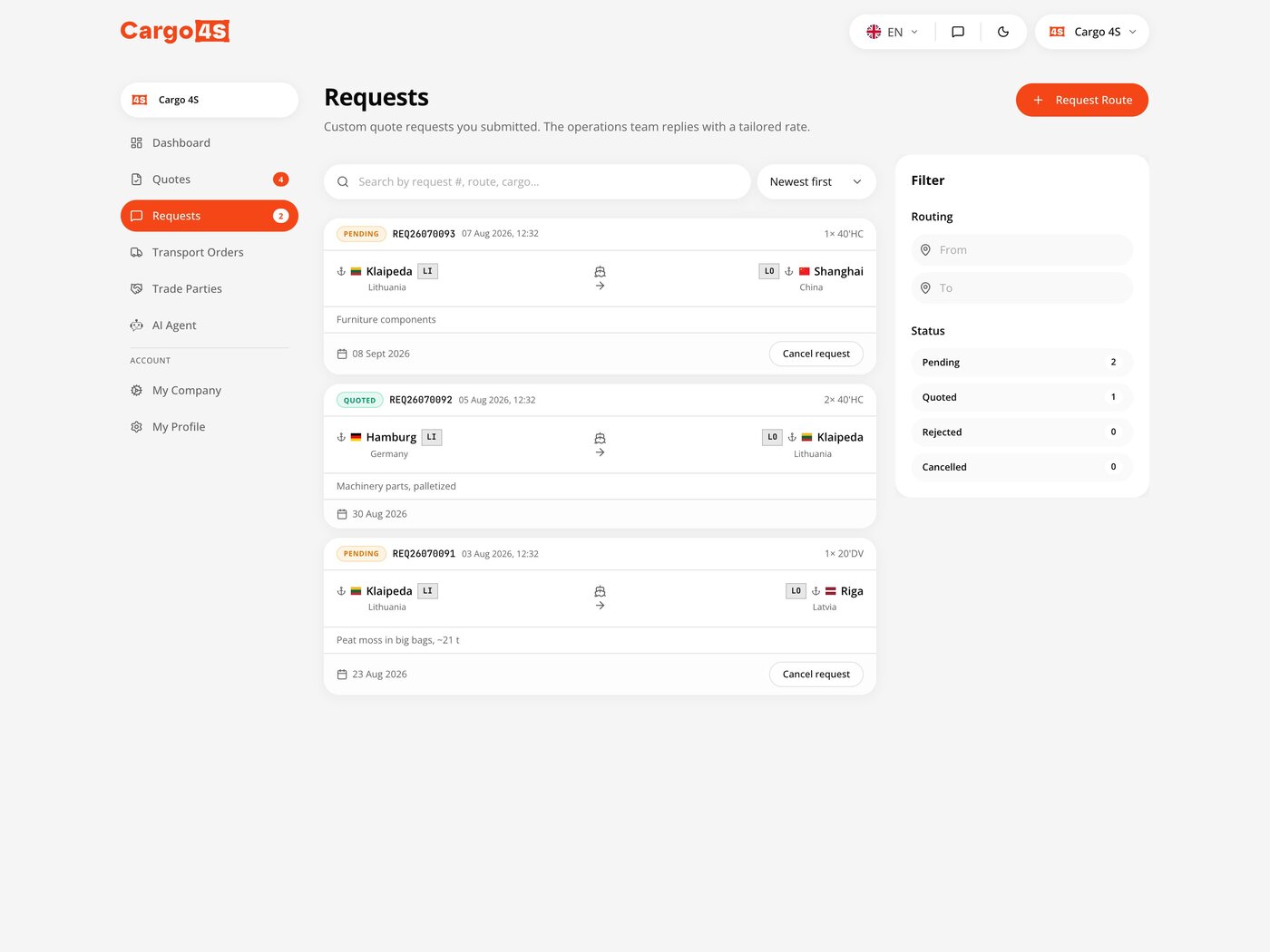 Turn requests into quotes